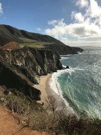 Scenic view of beach against sky