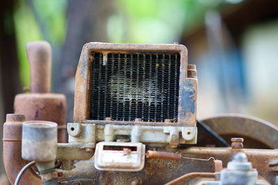 Close-up of rusty machine part