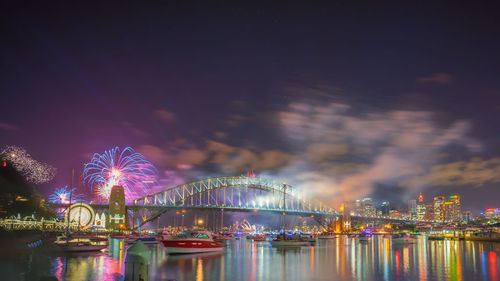 Fireworks during new year at night