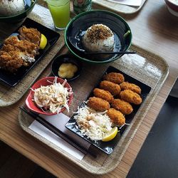 Close-up of food on table