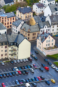 Car parking in a residential area frome above