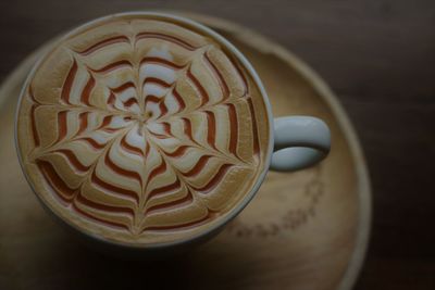High angle view of coffee on table