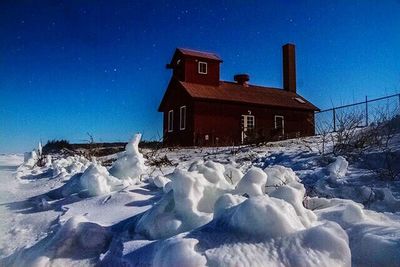 Scenic view of snow covered landscape