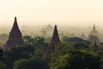 Panoramic view of temple against sky