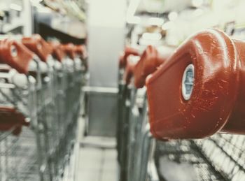 Close-up of pastries in row