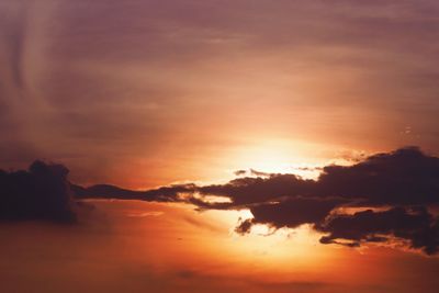 Scenic view of dramatic sky during sunset