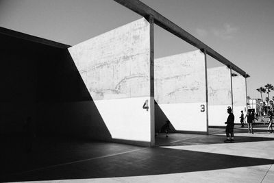 People in front of building