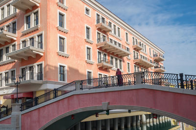 Venice like qanat quartier at the pearl in doha, qatar, middle east.