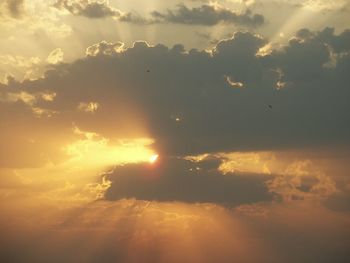 Low angle view of sky during sunset