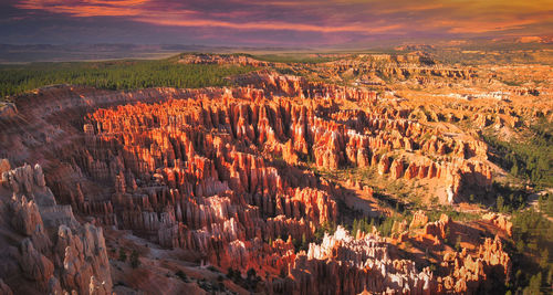 Aerial view of rock formations