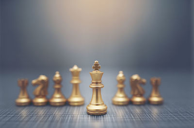 Close-up of chess pieces