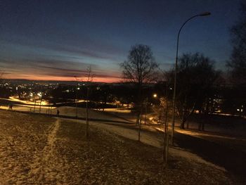 Illuminated city at night