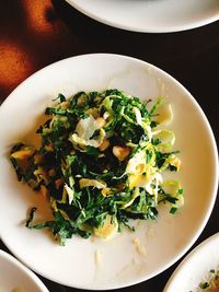 High angle view of salad in bowl