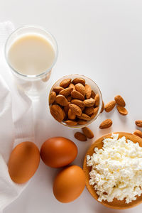 Close-up of food on white background