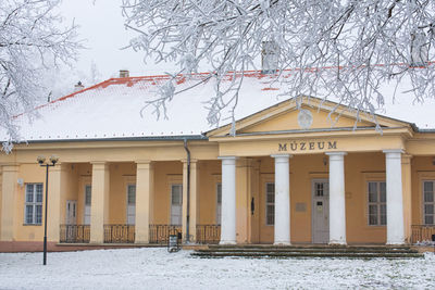 Building covered with snow