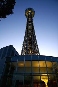 Low angle view of tower against clear sky