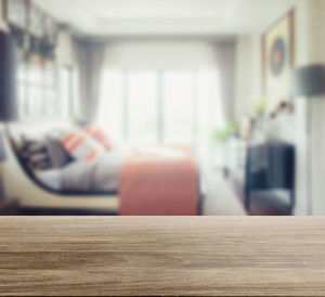 Empty chairs and table at home