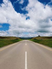 Road by landscape against sky