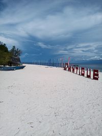 Scenic view of beach against sky