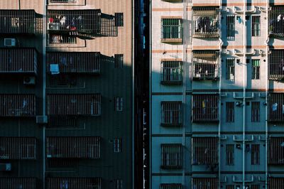 Exterior of residential buildings in city