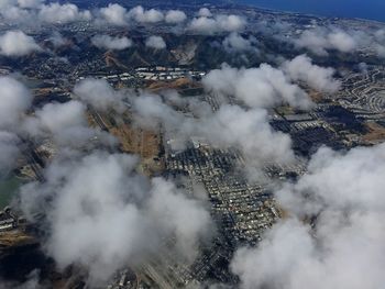 High angle view of city against sky