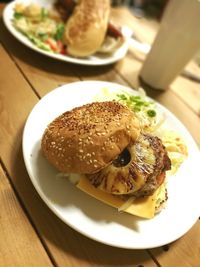 Close-up of food served in plate