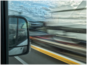 Train moving on road