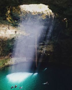 Scenic view of waterfall