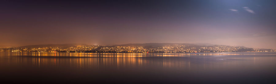 Illuminated city at night