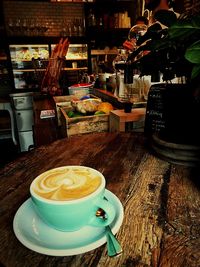 Coffee cup on table