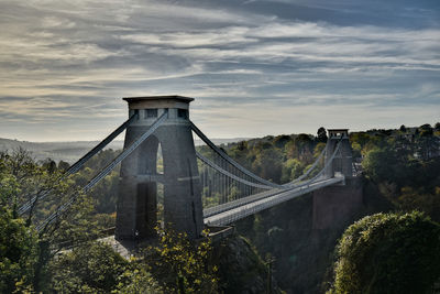 View of bridge against cloudy sky