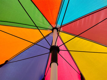 Low angle view of multi colored umbrella