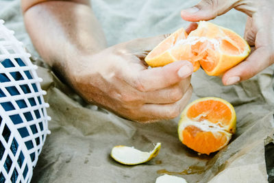 Cropped image of woman holding hands