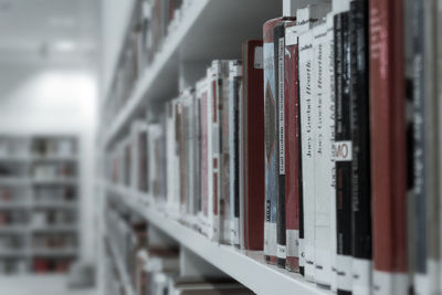 Close-up of books in library