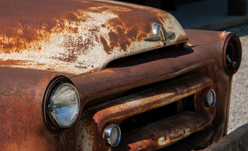 Close-up of rusty car