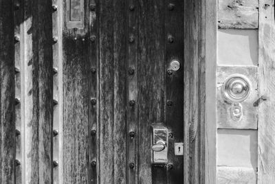 Close-up of wooden door