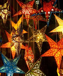 View of illuminated lights at night