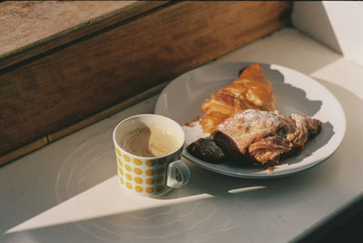 Close-up of food in plate on table