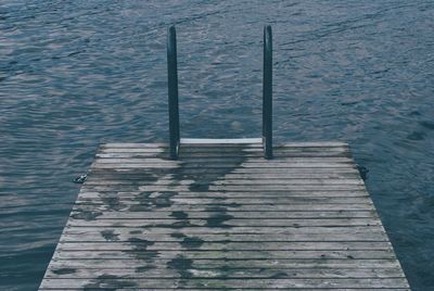 High angle view of pier over sea