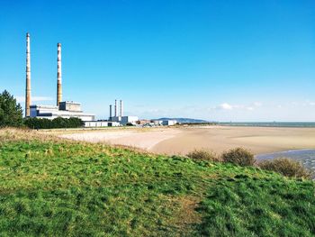 Power station in front of sandymount before storm jorg in dublin