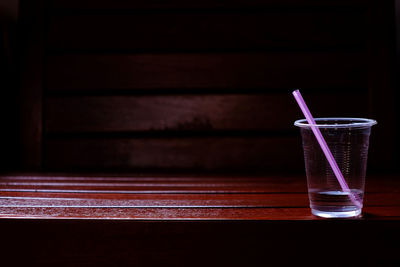 Close-up of wine glass on table