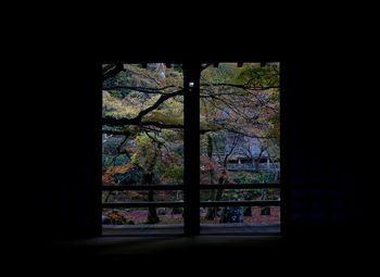 Sunset seen through window