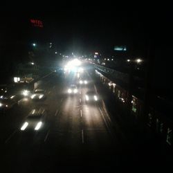 View of illuminated street light at night