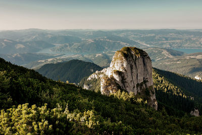 Panoramic view of landscape against sky at sunset