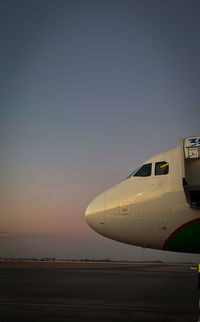 Cropped image of airplane wing