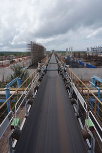 High angle view of bridge against sky