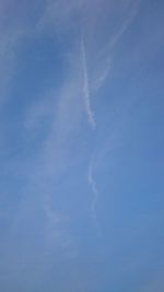 Low angle view of vapor trail in sky