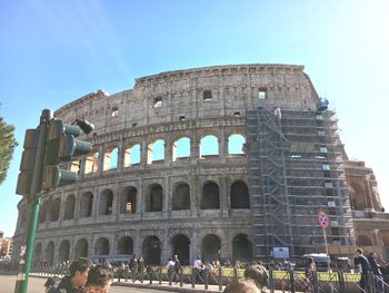 Low angle view of coliseum