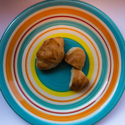 High angle view of breakfast on table