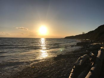 Scenic view of sea during sunset